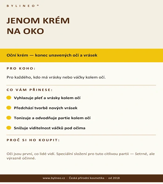 JENOM KRÉM NA OKO - Luxusní péče pro nejcitlivější partie vaší tváře.