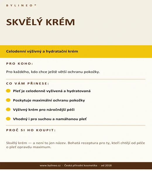 SKVĚLÝ KRÉM - Celodenní výživný a hydratační krém pro ještě větší ochranu pokožky.