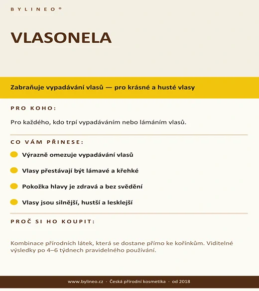 VLASONELA - Lámou se vám vlasy? Zabraňuje vypadávání vlasů.