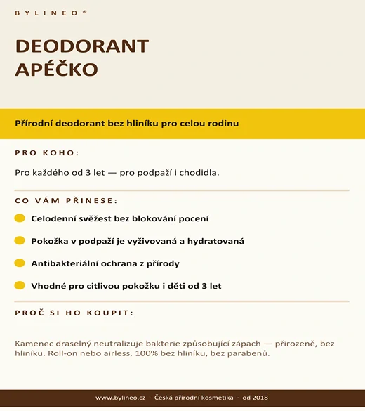 APéčko - Přírodní deodorant bez hliníku.